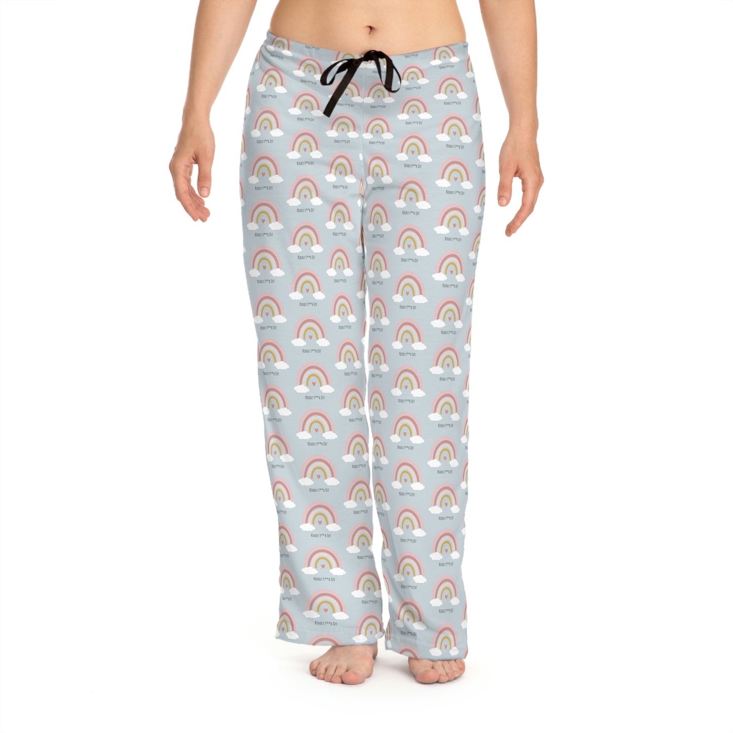 Rainbow Jersey Knit Pajama Pants - Kindly F**K Off (gray)