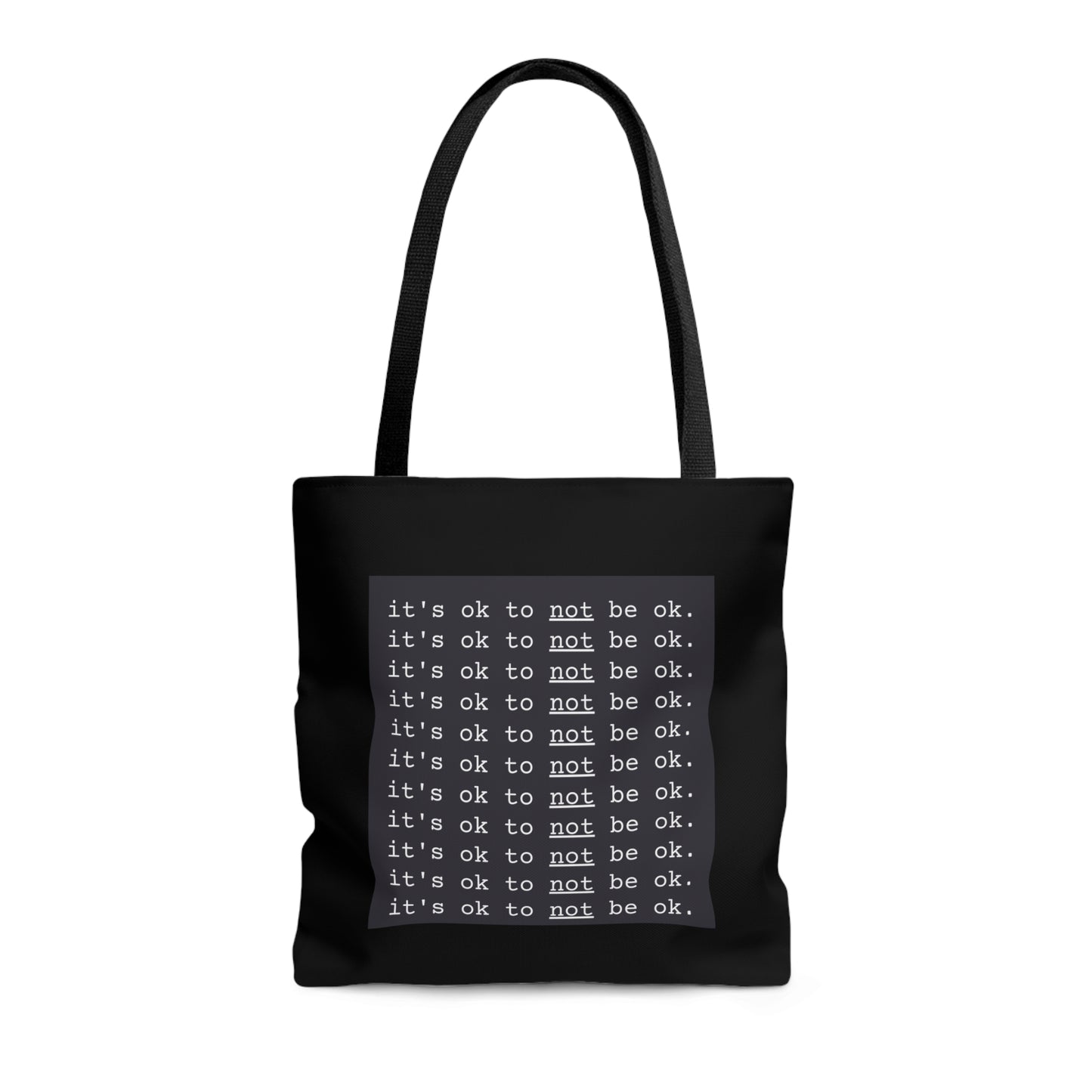 It's Ok to Not Be Ok Black Tote Bag